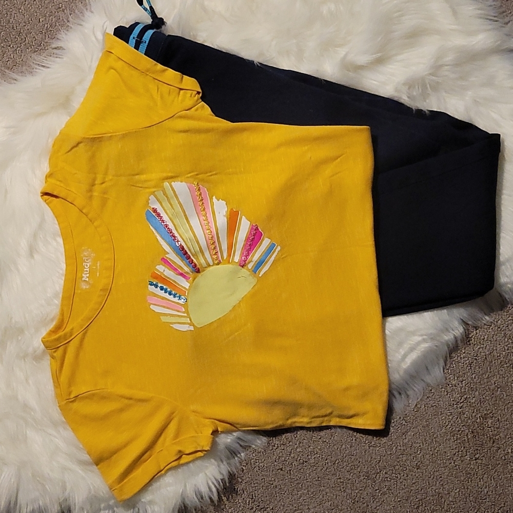 Mudd Yellow Graphic Short Sleeve Shirt Girl's Size 14